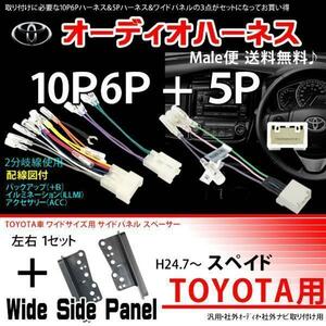 メール便送料無料★トヨタオーディオハーネスset/PO10S-スペイド H24.7～