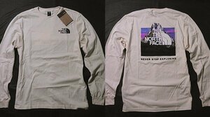 本物正規◆ノースフェイス◆長袖Tシャツ■XL■BOX NSE GRAPHIC■GARDENIA WHITE アイボリー■新品/アメリカ限定/FM1