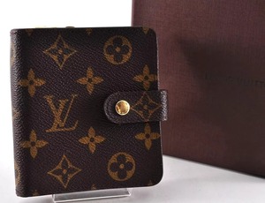 Louis Vuitton LV ルイヴィトン モノグラム 二つ折り財布 ウォレット レザー 革 ブラウン 茶色 総柄 柄あり ジップ 箱付き 正規品 6F3501