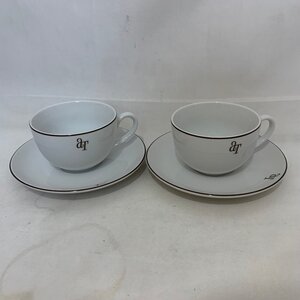 Afternoon Tea アフタヌーンティー カップ＆ソーサー 2個セット ロゴ入り シンプル カラー: ホワイト系 美中古品