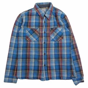 THE FLAT HEAD ザフラットヘッド 長袖 チェック ネル シャツ ブルー系 38【中古】