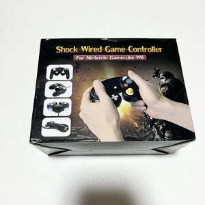 【1円オークション】 FIOTOK ゲームキューブコントローラー、Wii Nintendo Gamecube用クラシック有線コントローラー ブラック AAO0278