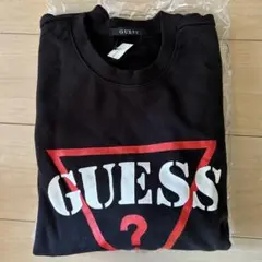 GUESS ブラック トレーナー ロゴ入り