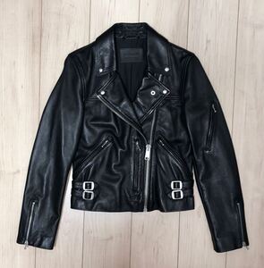 ALLSAINTS PRESCOTT BIKER WL038N UK8 オールセインツ レザー バイカージャケット ブラック 黒 ダブル ライダースジャケット ALL SAINTS