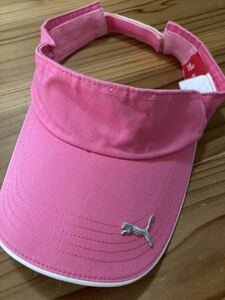 送料込み！PUMA プーマ サンバイザー ワンポイント ピンク GOLF ゴルフウェア ゴルフサンバイザー 日除け 帽子