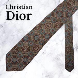 【極美品・送料無料】Christian Dior ディオール ネクタイ 小紋柄 イタリア製 シルク