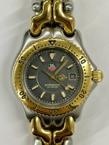 １円 稼動品 タグホイヤー TAGHEUER プロフェッショナル 200m WG1320-0腕時計 グレー文字盤 クォーツ SS 【K000196】