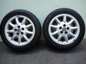 VW GOLF 3 III VENTO GTi E-1HABF E-1HAAAヴェントゴルフ純正アルミ +43 5H100 205/50R15バリ山ラジアルミシュランプレセダ POLO 9N 6Rポロ