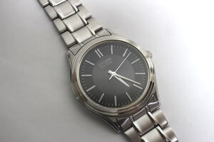 動作品 CITIZEN エコドライブ メンズ 腕時計 E031-SO48419 3針 SS 男性用 ソーラー ブラック系 シルバー系 シチズン 中古 USED品