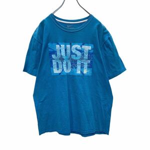 NIKE 半袖 プリント Tシャツ L ブルー ナイキ JUST DO IT スポーツ 古着卸 アメリカ仕入 a505-5808