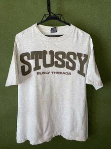 80s stussy(ステューシー) 黒タグ プリントtシャツ　ビンテージ　USA製　レア　希少　シングルステッチ　ショーンフォント