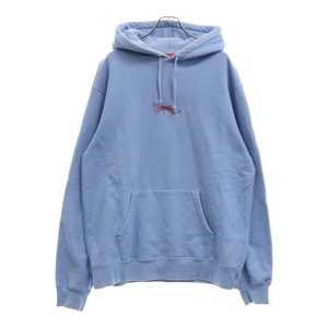 SUPREME シュプリーム 19SS Tag Logo Hooded Sweatshirt タグ ロゴ プルオーバースウェットパーカー フーディ ブルー