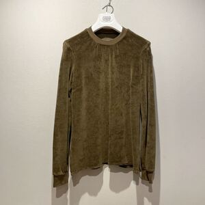 【送料無料】00s~ Martin Margiela マルタン マルジェラ 04AW HEAVY WEIGHT ベロア トップス カーキ 38 初期 ここのえ カットソー