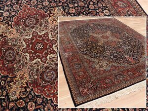 魁◆高級ペルシャ絨毯 イラン産 ウール100% 手織り 大判246×346㎝ 特大傑作品