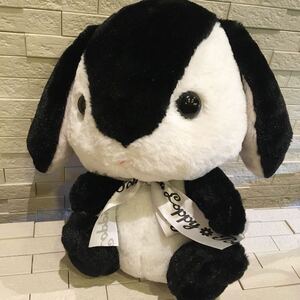 美品　ぽてうさろっぴー ブラック×ホワイト　テディカラー　ぶらっくべりん　うさぎ　ウサギ　ぬいぐるみ　約27㎝