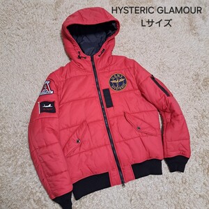 HYSTERIC GLAMOUR　ヒステリックグラマー　中綿ジャケット　ワッペン　ジップアップ　Lサイズ　フーディ