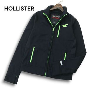 HOLLISTER ホリスター 秋冬 裏起毛★ ロゴ刺繍 ジャージ トラック ジャケット ブルゾン Sz.S　メンズ ネイビー　A4T12617_B#N