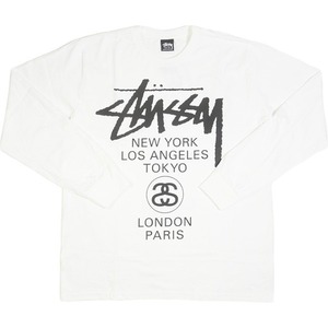 STUSSY ステューシー 24SS WORLD TOUR LS TEE White ロンT 白 Size 【L】 【新古品・未使用品】 20793140