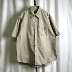 90s GAP リップストップ コットン シャツ XL ビッグサイズ ベージュ