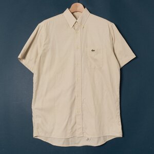 メール便◯ CHEMISE LACOSTE シュミーズ ラコステ サイズ39 半袖 ボタンダウンシャツ ライトイエロー メンズ 紳士 春夏 カジュアル