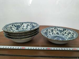 コレクション　昭和　レトロ　アンティーク　陶器　料理皿　深皿　小皿　5枚　まとめて　未使用