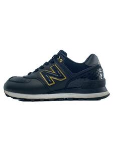 NEW BALANCE◆WL574/ブラック/24.5cm/BLK