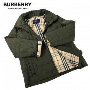 ★美品★ BURBERRY LONDON バーバリーロンドン ノバチェック 収納型フード ジャケット ブルゾン カーキ 38 Mサイズ クリーニング済み