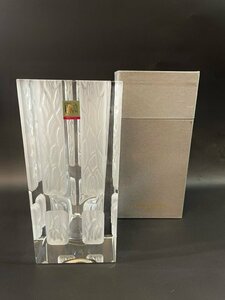 【未使用】HOYA Crystal ホヤクリスタルガラス 花瓶 花入れ 花器 花生け インテリア ガラス 角型 高さ22cm