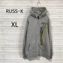 RUSS・K ラスケー☆パーカー/XL/ロゴプリント 裏起毛 オーバーサイズ