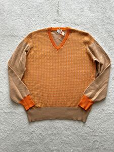 Viadeste size52 イタリア製カシミヤ混ウールセーター メンズ ベージュ オレンジ MERINO ULTRAFINE CASHMERE カシミア ヴィアデスタ