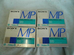 ●ソニー●SONY Video8 メタルテープ　P6-60MP　1本・P6-120MP　3本　未開封　長期保管品　当時物