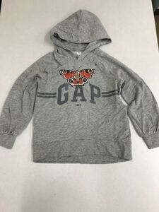 ★GAP★パーカー★160★新品★グレー★GAPロゴ★蝶★重ね着にも★4-3