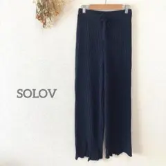 SOLOV ✳︎ニット　パンツ　スリット　温かい　ウエストゴム　秋冬　アンゴラ