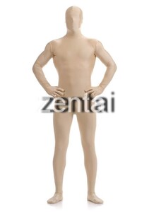 全身タイツ ベージュ 男性女性兼用 XLサイズ ゼンタイ コスプレ ZENTAI レオタード ボディースーツ 仮装 イベント コスチューム 戦隊