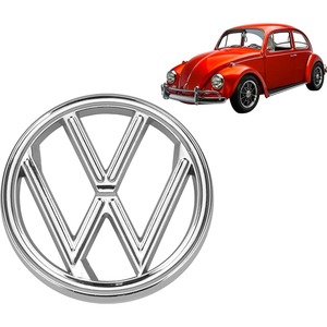 空冷VW 78mm 丸 エンブレム フロントフード メッキ プラスチック製 VWロゴ ビートル 1960～年式 T1 ワーゲン タイプ１ クラシックカー