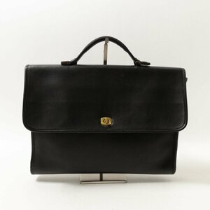 【1円スタート】COACH オールドコーチ A7C-5255 ブリーフケース ブラック 黒 オールレザー 本革 ヴィンテージ メンズ 手さげ 仕事 紳士鞄