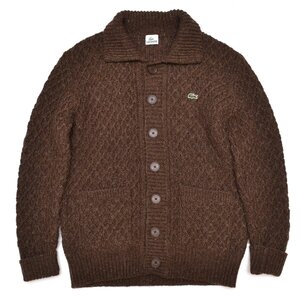 LACOSTE ラコステ ラントレリス カーディガン ニットジャケット AH525E サイズ4 メンズ ブラウン M010232