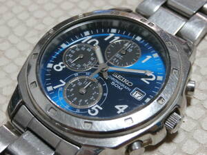 SEIKO セイコー 腕時計 CHRONOGRAPH 50M クロノグラフ 7T92-0CA0 クォーツ メンズ腕時計 電池交換済み 純正ベルト