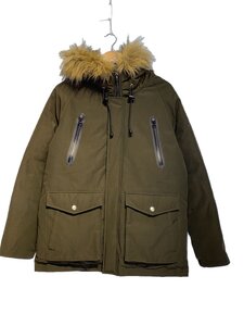 Schott◆HOODED DOWN JACKET/ダウンジャケット/S/ポリエステル/KHK/無地/3152034//