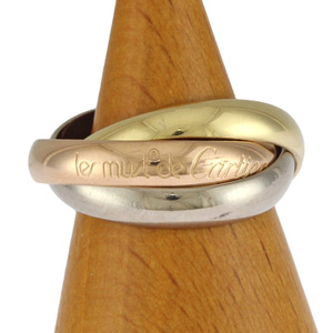 カルティエ トリニティ リング 指輪 8.5号 18金 K18イエローゴールド レディース CARTIER 中古 美品