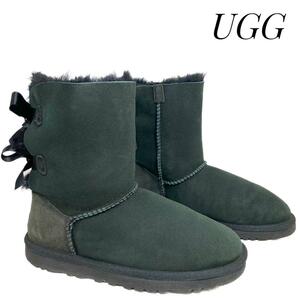 ☆即決・送料無料☆UGG アグ BAILEY BOW ベイリーボウ 黒 ブラック 22cm　ブーツ シープスキン カジュアル 本革 レディース