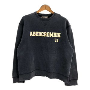 90年代 Abercrombie & Fitch アバクロンビーアンドフィッチ スウェット ロゴ ネイビー (メンズ L) 中古 古着 S4155