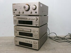 ☆【2Y0820-52】ONKYO オンキョー システムコンポ A-909/MD-105/C-705/T-405W 4点 ステレオアンプ CD MDプレーヤー FMチューナー 現状品