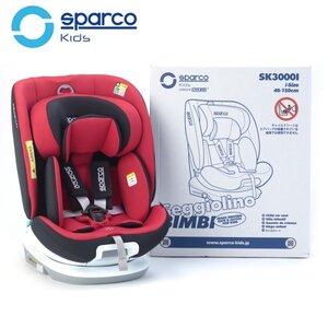 SPARCO スパルコ 新安全基準 R129適合 ISOFIX対応 簡単取付 360度回転式 トップデザー方式 レッド 40cm-150cm