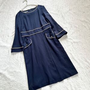 LAURA ASHLEY/ローラアシュレイ ストレッチ ワンピース 11 ネイビー レディース