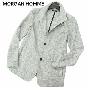 MORGAN HOMME モルガン オム 通年 イタリアンカラー★ スリム メランジ ジャケット Sz.L　メンズ グレー　A4T00651_1#O