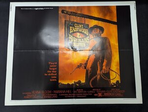 長E278/US版 映画ポスター ハーフシート/【High Plains Drifter】（荒野のストレンジャー）監督 クリントイーストウッド/ORG 73/82/1円～