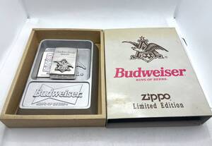 希少 ZIPPO ジッポー 1993年 限定品 BUDWEISER バドワイザー 立体ロゴ ライター 灰皿セット 箱付き