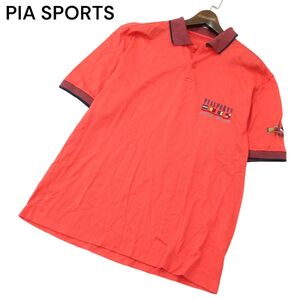 PIA SPORTS ピアスポーツ 春夏 ロゴ刺繍★ 半袖 鹿の子 ポロシャツ Sz.4　メンズ 日本製 ライカ　A4T07817_7#A