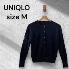 UNIQLO ユニクロ　クルーネック　カーディガン　長袖　ネイビー系　M